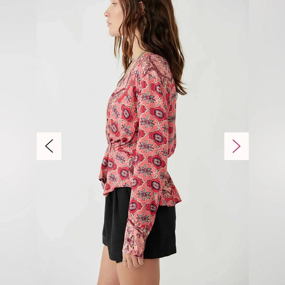 NWT Free People  Hibiscus Falling For You‎ Blouse - Size Medium - Picture 4 of 8